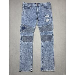 Phat Farm Jeans Mens 36x32 Skinny Fit Stretch Moto Biker Y2K Retro
